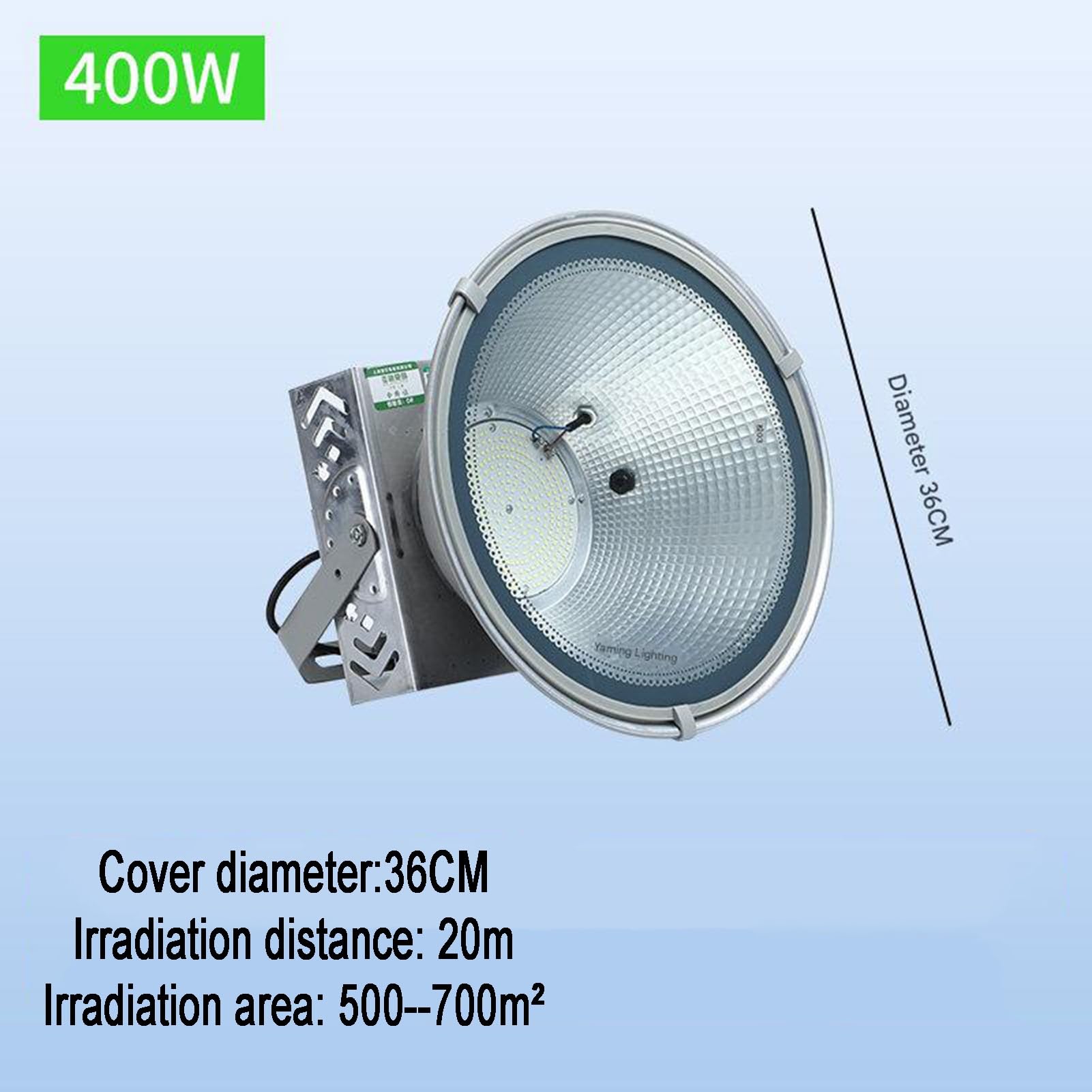 Projecteur LED haute puissance pour grue à tour, éclairage extérieur haute luminosité pour chantiers et places publiques, projecteur de cour étanche, projecteur de recherche/projecteur (400 W (200-24