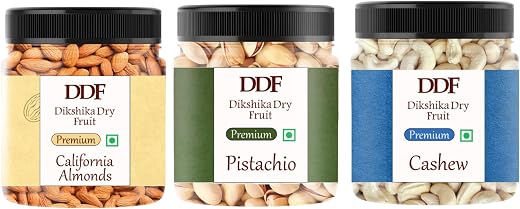 Dikshika Dry Fruits Premium Dry Fruits &amp; Nuts Combo of Healthy Fresh Raw Whole Cashew Real Californian Almond Kernal Calif...