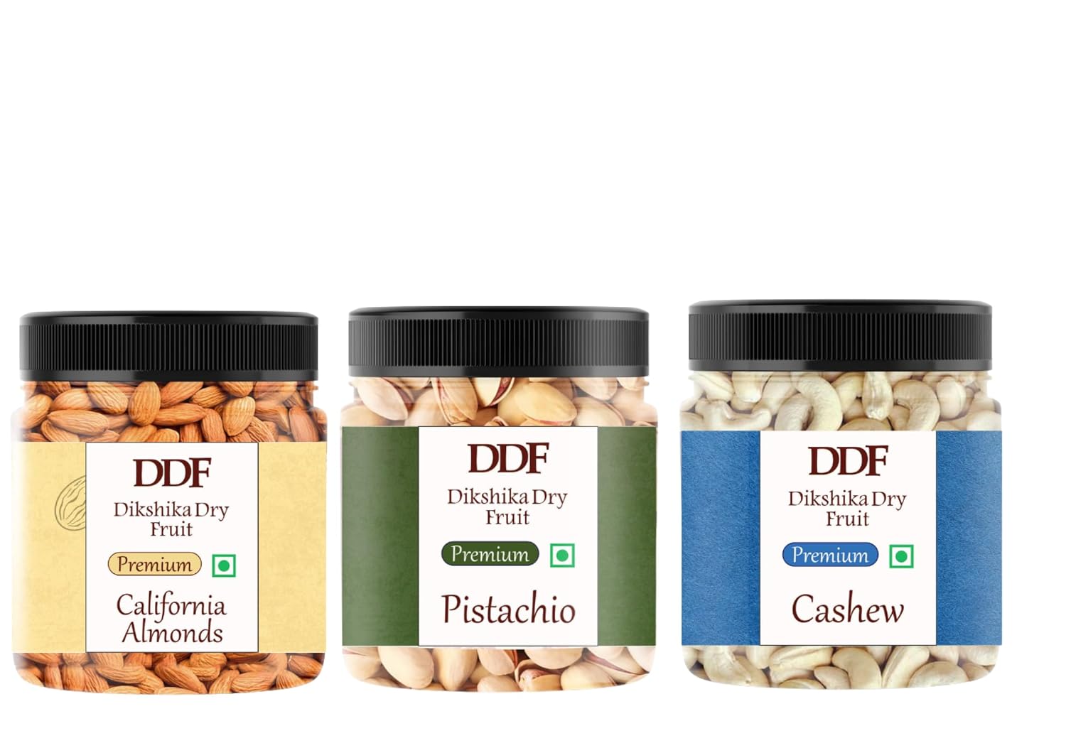 Dikshika Dry Fruits Premium Dry Fruits & Nuts Combo of Healthy Fresh Raw Whole Cashew Real Californian Almond Kernal Calif...