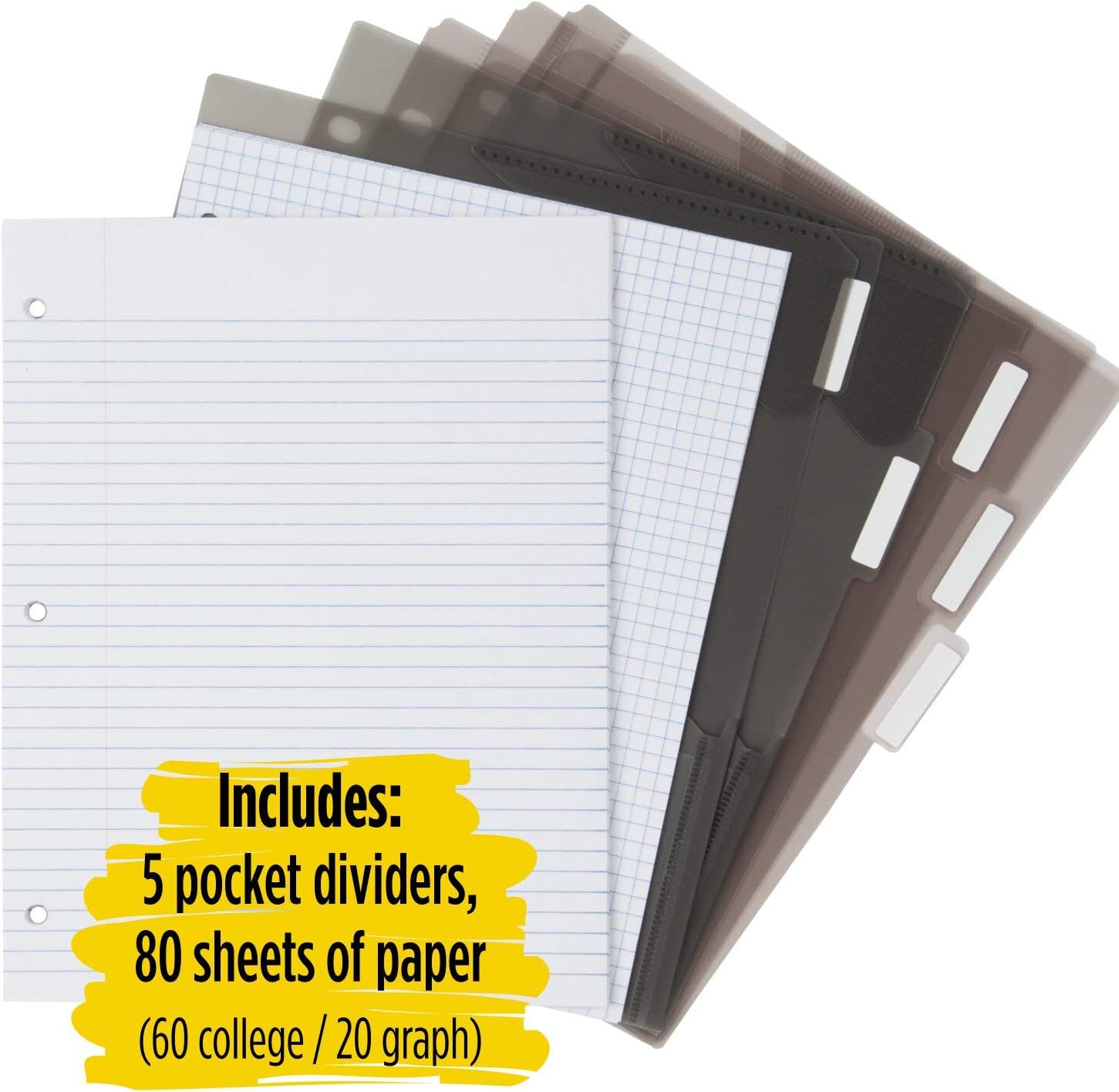 Five Star Flex Hybrid NoteBinder, 1 Inch Binder with Tabs, Notebook and 3 Ring Binder All-in-One, Purple (72514)