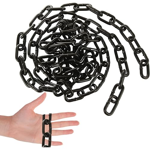 1/3'' x 10Ft Long Black Chain for Hanging, Heavy Duty Black Chain Link Porch Swing Chain Decorative Chain for Fence, Hanging, Security Lock Chain