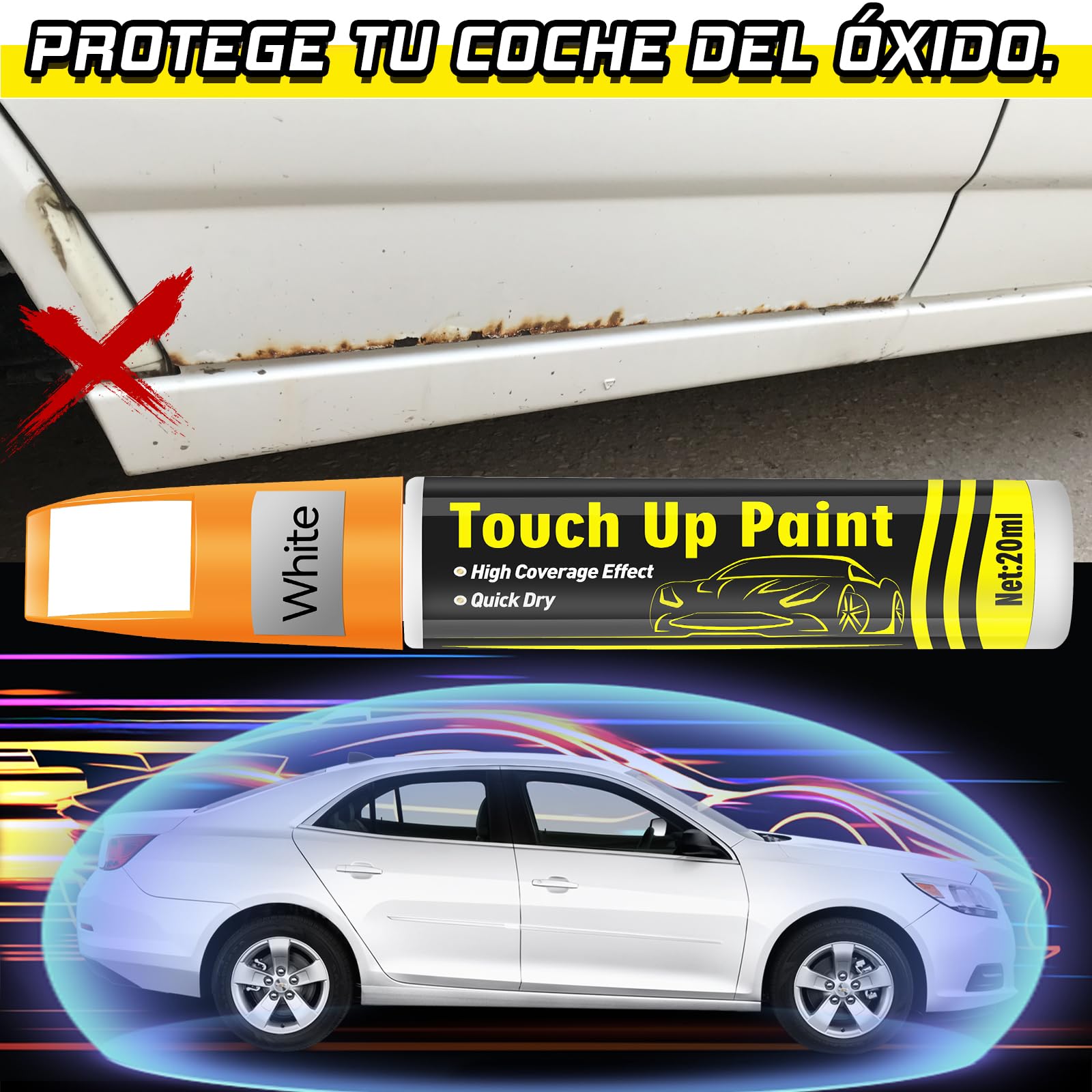 prowithlin Reparador de Reparador Arañazos Coche, Reparador de Arañazos Coche, Bolígrafo de Pintura para Coche Dos en Uno, Rápida Reparación de Arañazos en Coches (Blanco, 2x20ml) — view 5
