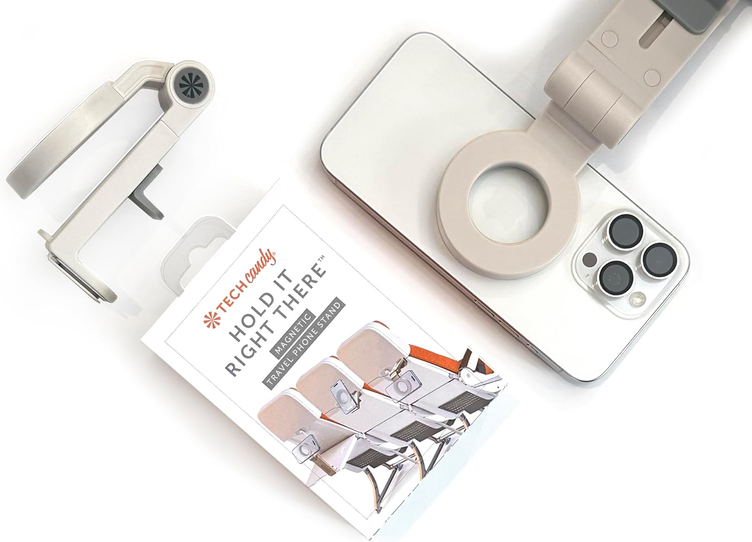 Tech Candy Hold It Right There Magnetic Travel Stand - Strong Magnet, Iron Clamp, 360 Degree Swivel, Clips, Clamps, Universal, Quality, Sturdy
