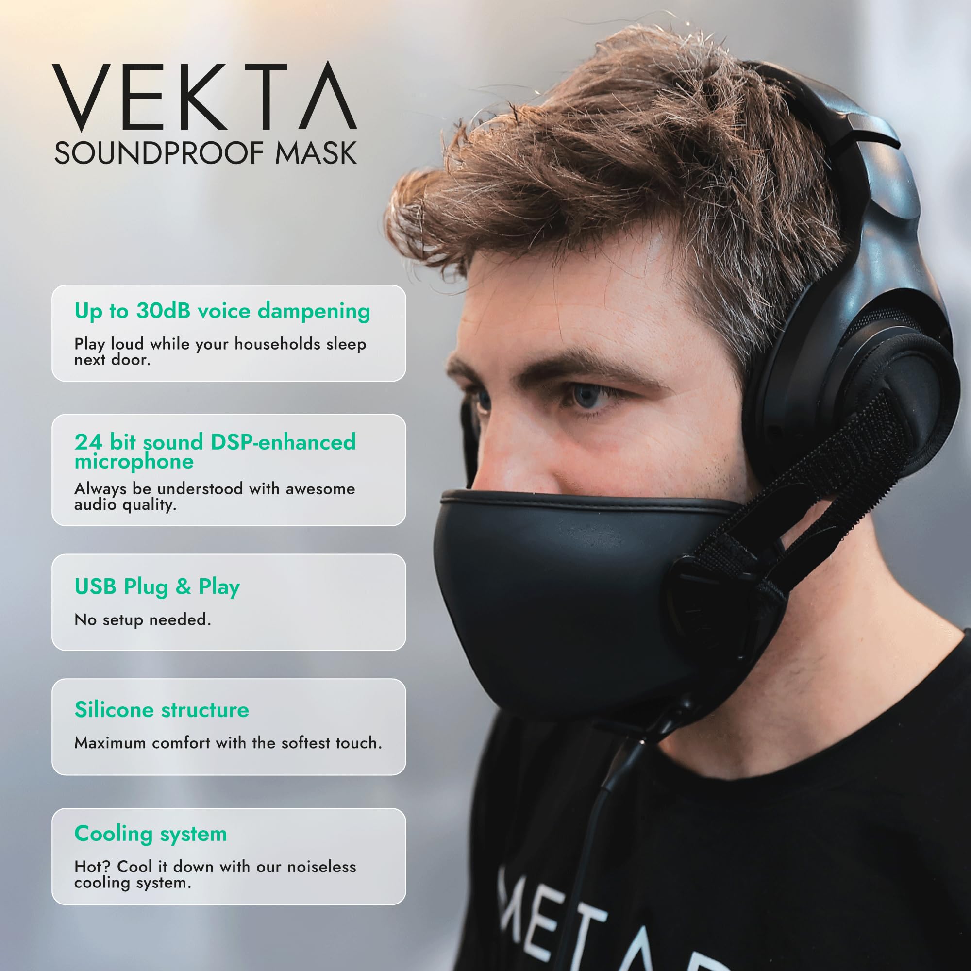 Amazon.com: METADOX VEKTA Soundproof Gaming Mask – Up to 30 dB