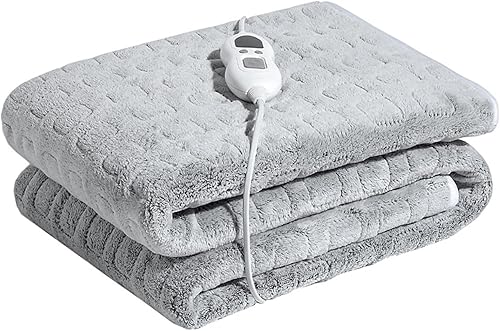 Breadom Manta eléctrica con calefacción, temporizador de hasta 8 horas, 3 ajustes de calor, lavable a máquina, 59.8 x 50.0 in