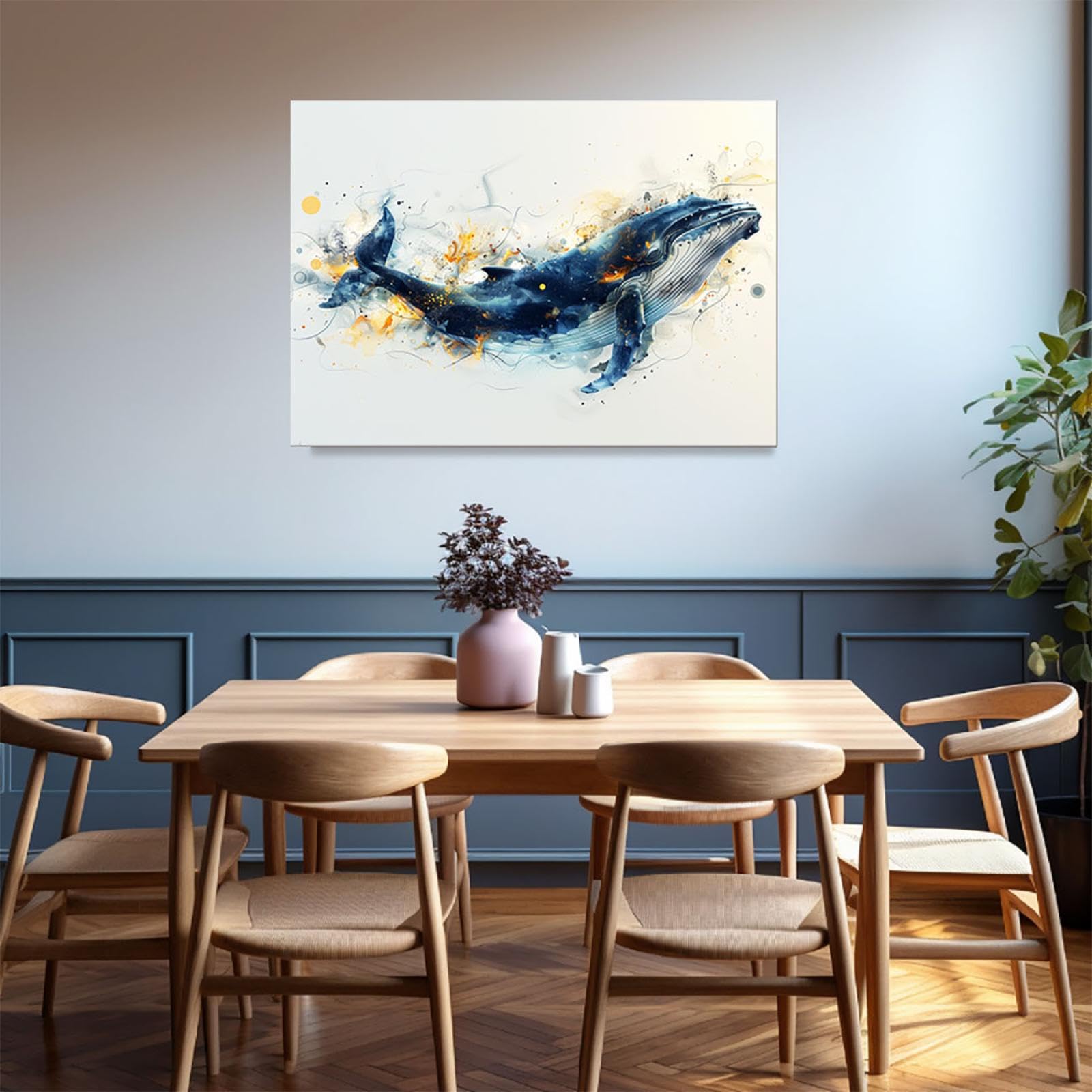 Amazon.co.jp: SHYAMIC アートパネル 抽象 飾り絵画, 海のクジラ