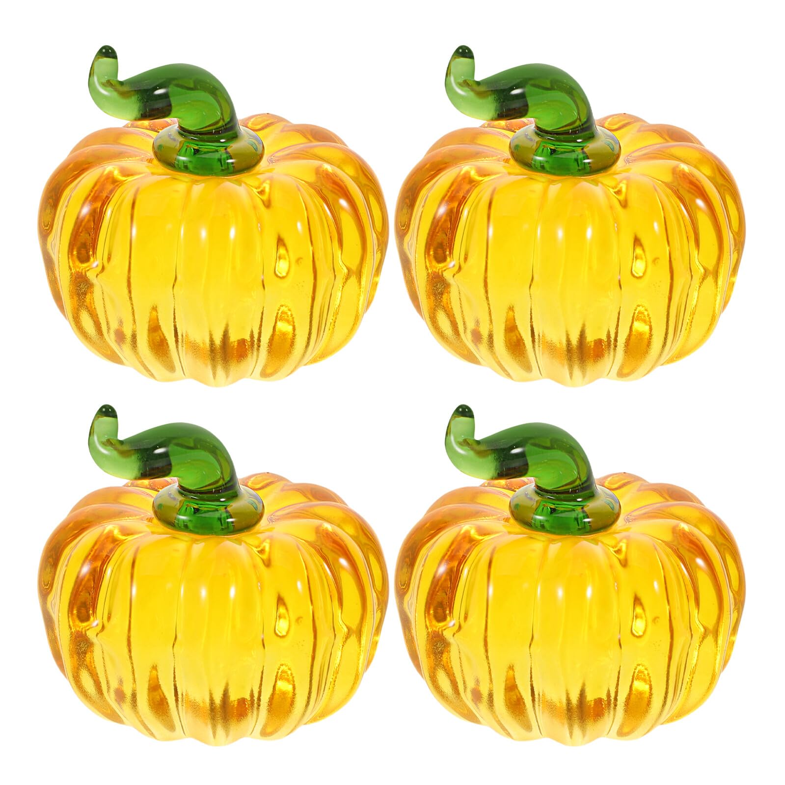 Toyvian 4stücke Mini-kristallkürbisse als Dekoration Kleine Kürbisfigur für Tischdekoration Kristallornament für Zuhause Herbst-Dekoration Halloween-Accessoire