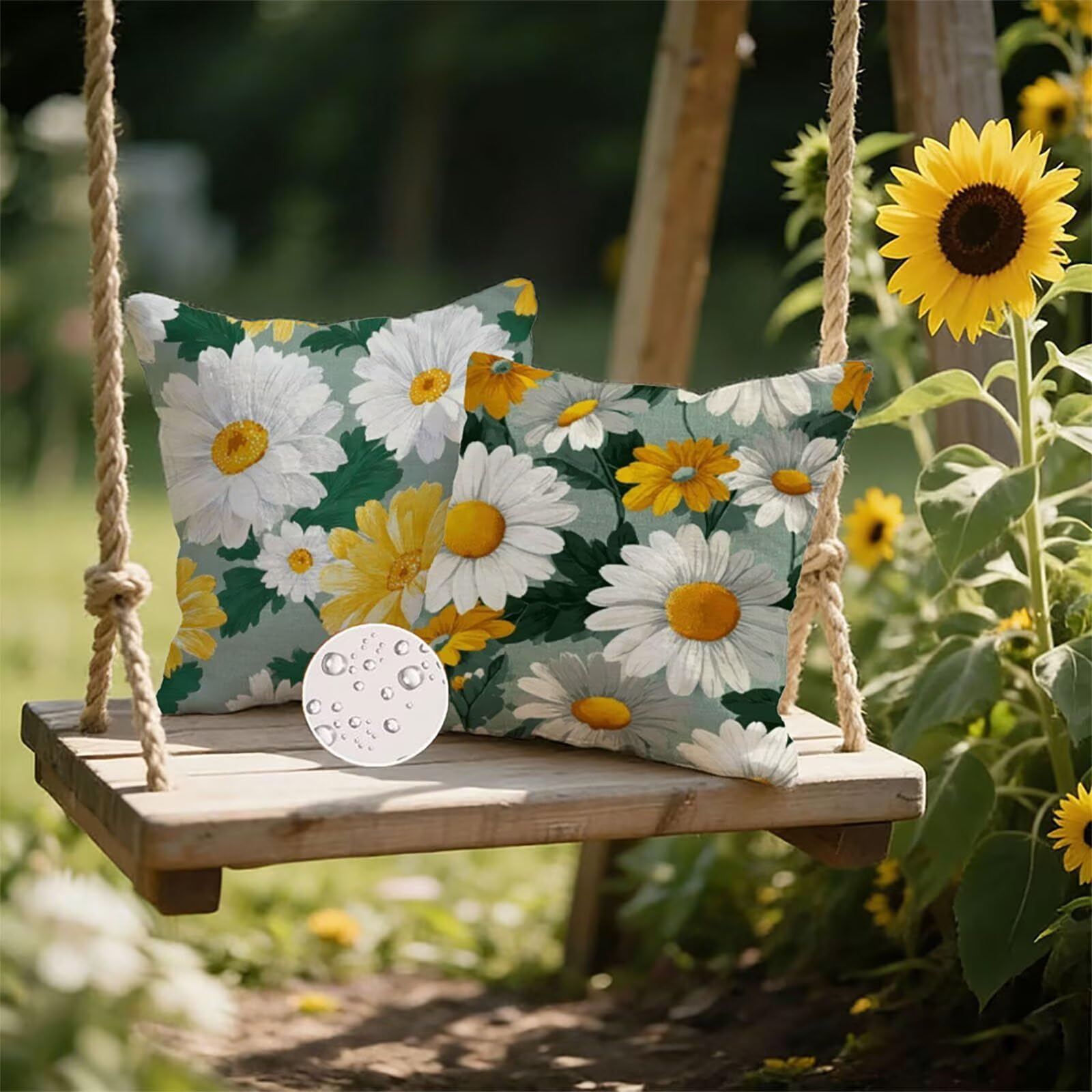 Housse de Coussin Canapé Flower 80x80cm Exterieur Impermeable Botanique Taie D'oreiller Décoratif Aesthetic Housse Coussin Decoration pour Chambre Sofa Jardin Balcon Terrasse Lot de 2. P-4788