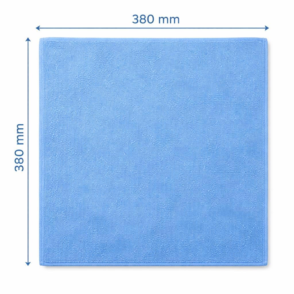 Bayli 100 Stück Mikrofasertücher 38x38 cm – Reinigungstuch 210 g/m² Poliertuch für Autopflege, Haushalt & Gewerbe – fusselfrei Blau