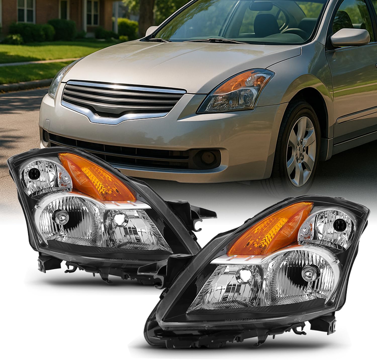 AKKON - For 07-09 Nissan Altima 4DOOR 4Dr Sedan Factory Style Headlight Lamps Assembly Driver and Passenger Side