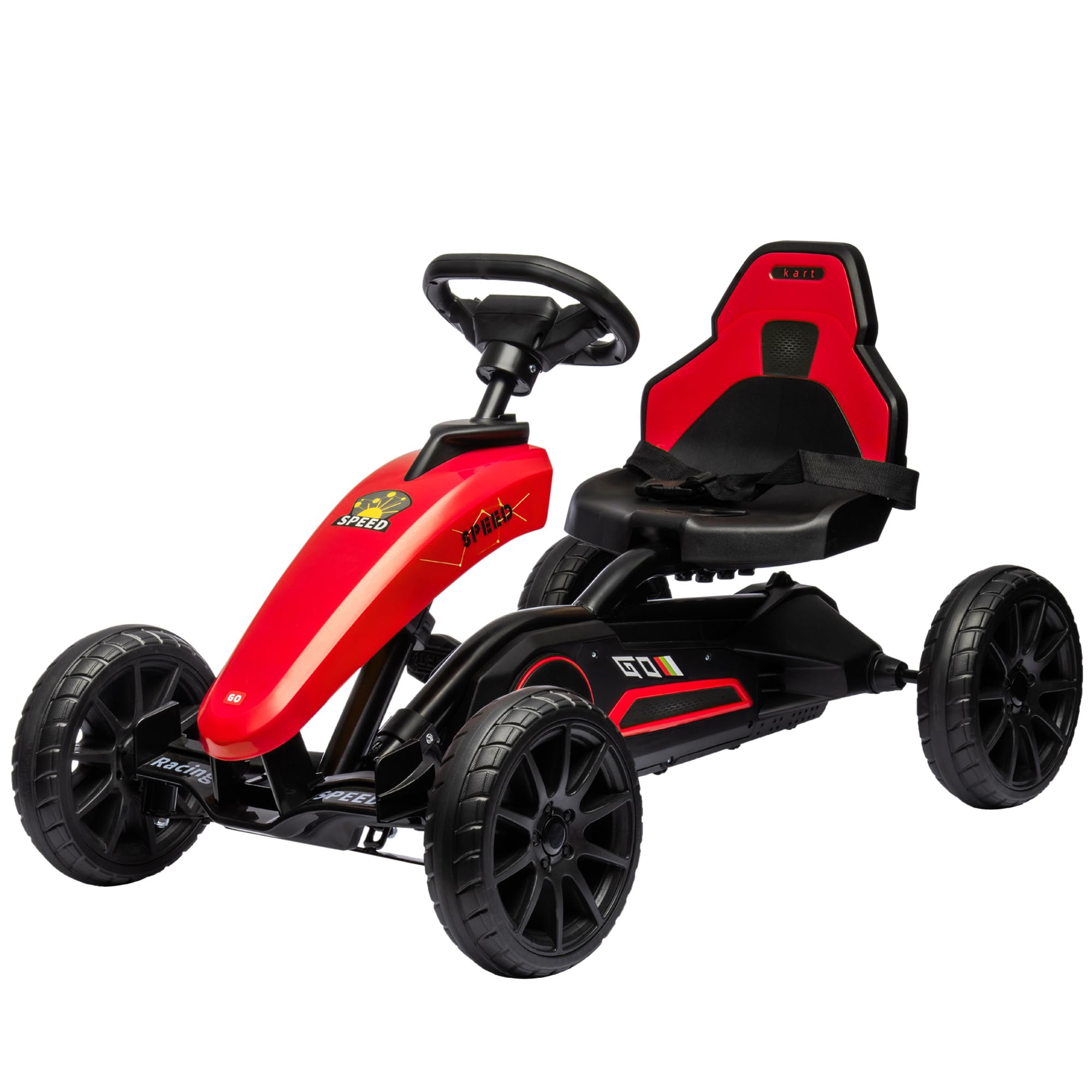 Aosom Pedal Go Kart for Kids, Pedal Car with Swing Axle