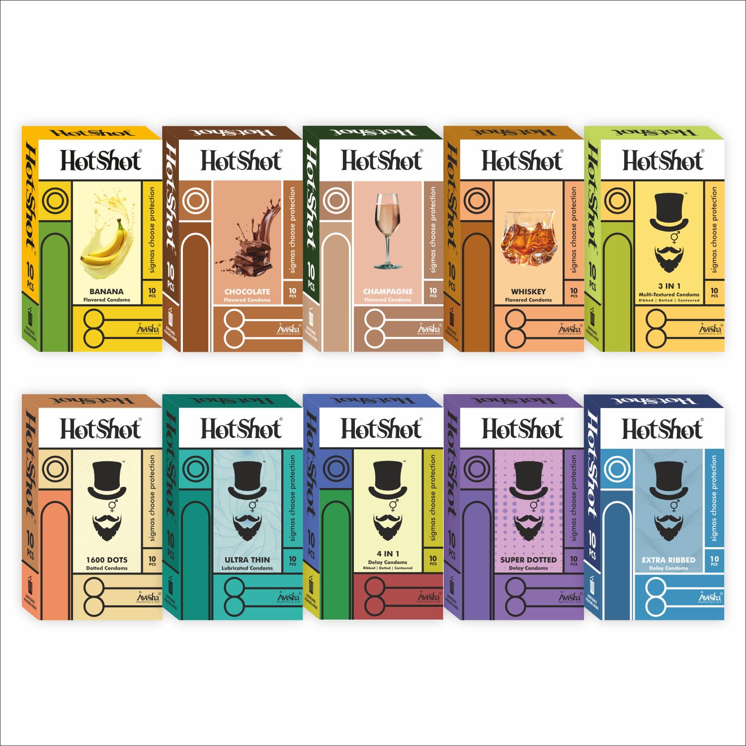 Condom Pack of 100 - Long-Lasting, Flavored, Smooth Contour, Ultra Thin, Ribbed and Dotted Condoms for Men (Set of 10)-image-49