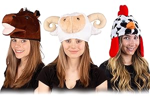 Bioterti Plush Farm Animal Hat Set