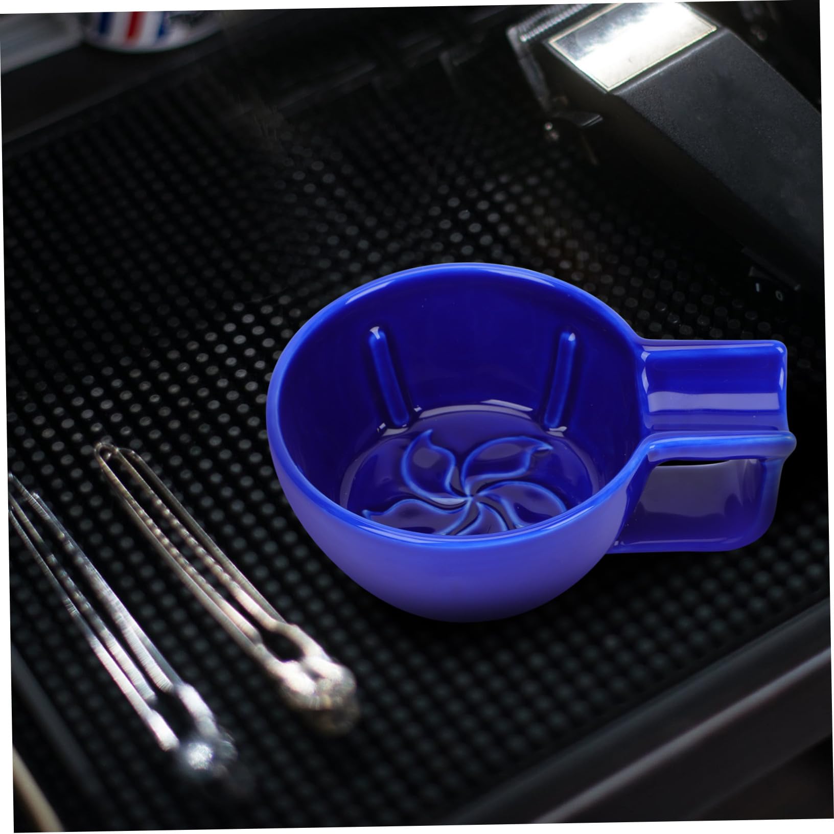 Ciotola da Barba in Ceramica Blu con Liscio e Bocca Larga Ciotola per Sapone da Rasatura Maschile Accessorio Pratico e Resistente per Uso Quotidiano