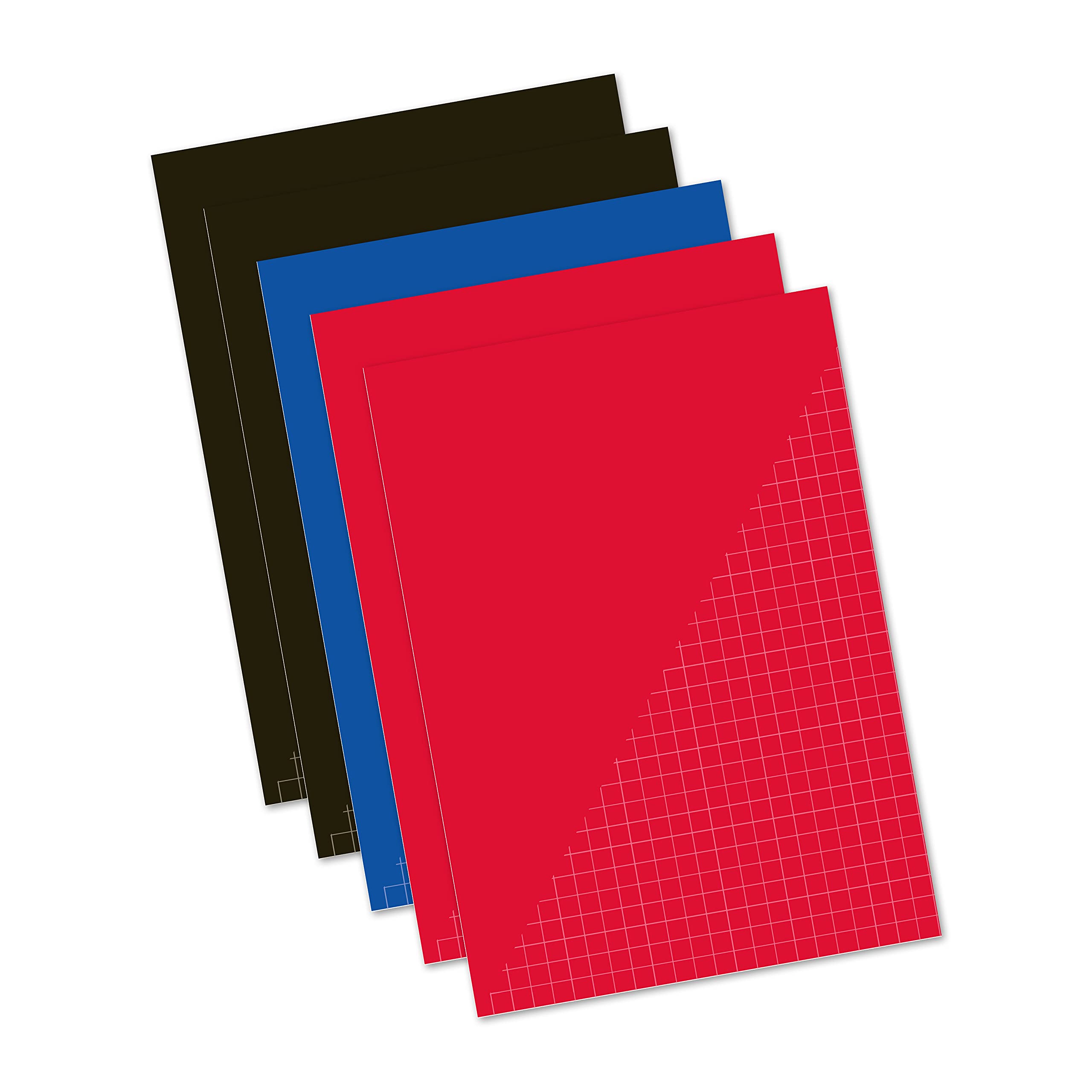Kangaro K-58340 Exercise Books A4 Squared 10 mm 80 Sheets Assorted Pack of 5
