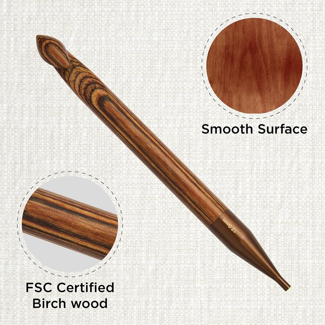 KnitPro Ginger Afghan/Tunisian Crochet Hook | 12mm