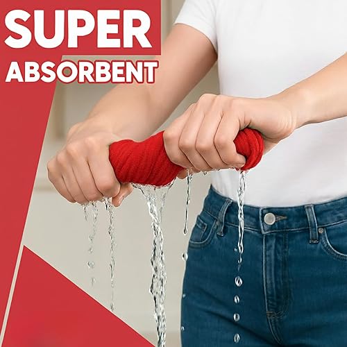 Miniatura 2 de Juego de 7 toallas de cocina, manoplas de horno, toalla de cocina, tapete de secado (juego de 7) (juego de 7) (juego de toallas de cocina rojas)