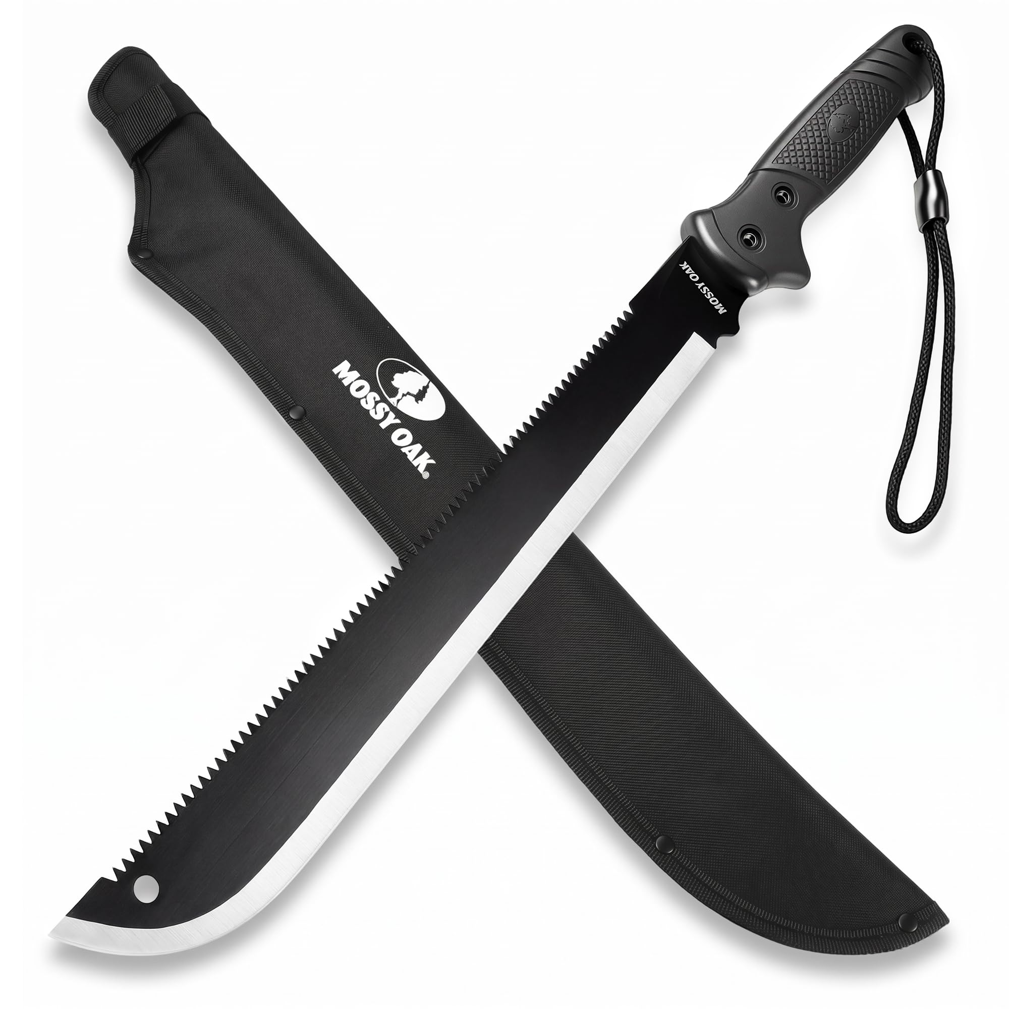 Mossy Oak Machete with Saw, 25-Inch Heavy Duty Machete with Sheath