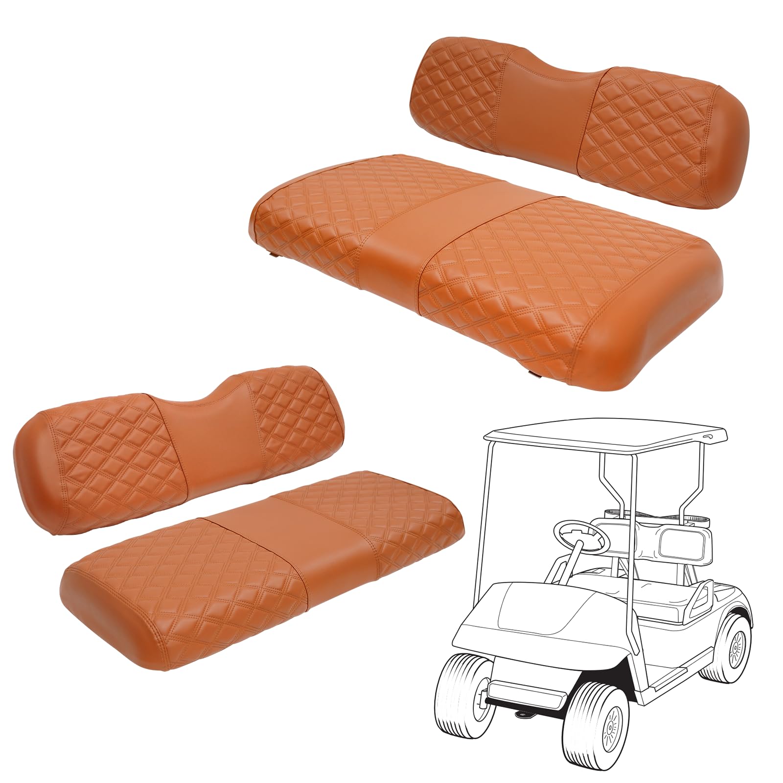 Amazon.com : SAMXOMAP Golf Cart Seat Covers Front and Rear
