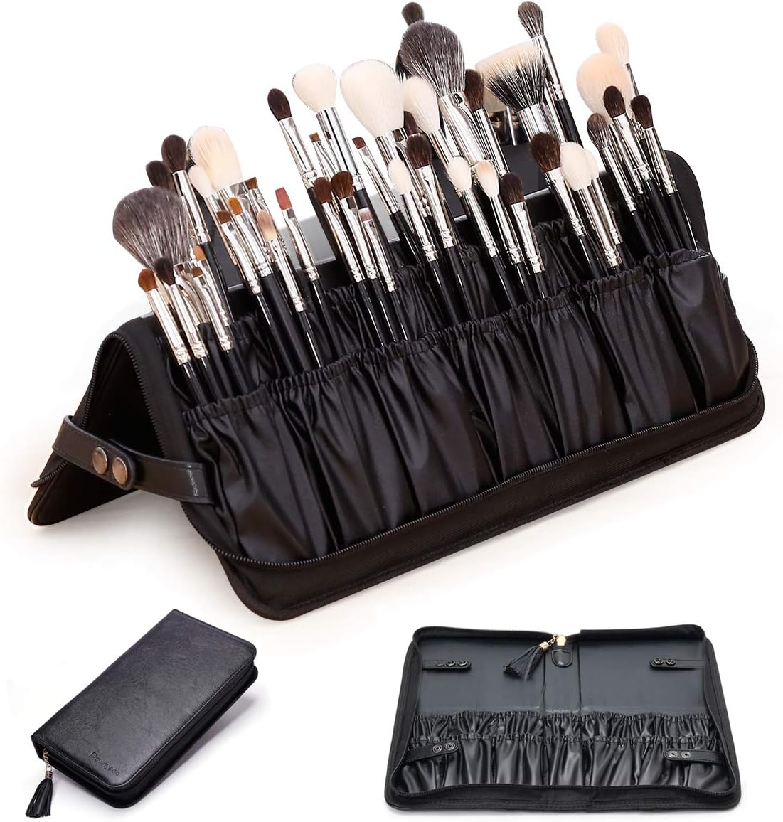 makeup brush leather case