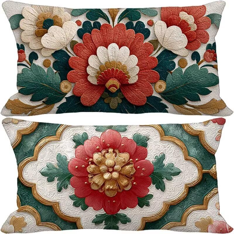 Housses de coussin 50 x 80 imperméables et douces pour canapé extérieur (Lot de 2)