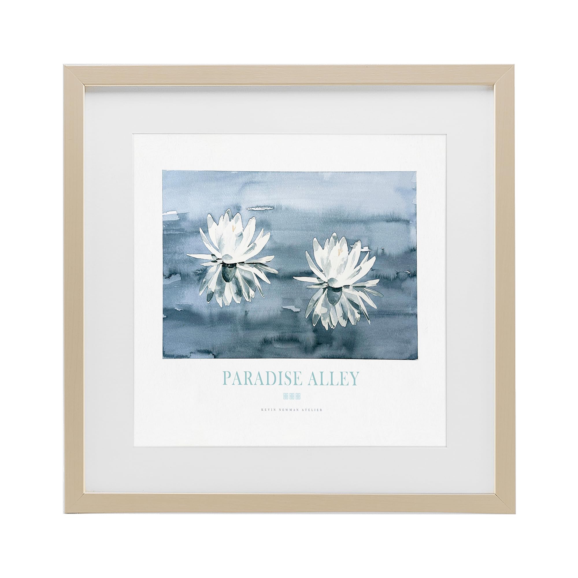 Stupell Industries Harvest Pine (Textured) Paradise Alley Water Lilies, 16 X 16 Inch Framed Print Under Glass