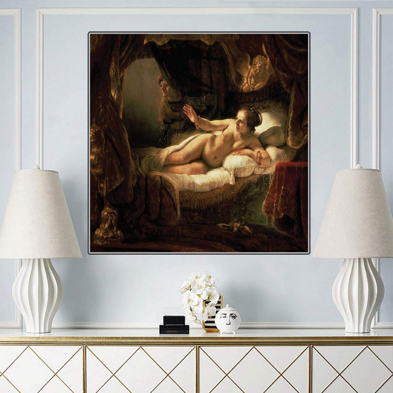 Amazon.co.jp: キャンバスプリントレンブラント《ダナエ》アート油絵