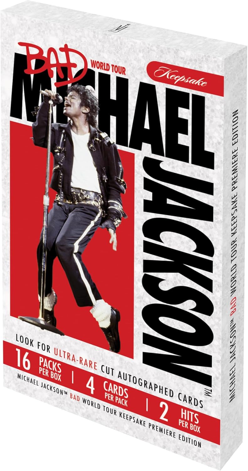 Michael Jackson Bad World Tour Keepsake Premiere Hobby Box: 16 Packs, Authentic Tour-Worn Glove Relics, 300+ Card Set, Chase Rare 1/1 Cut Signature
