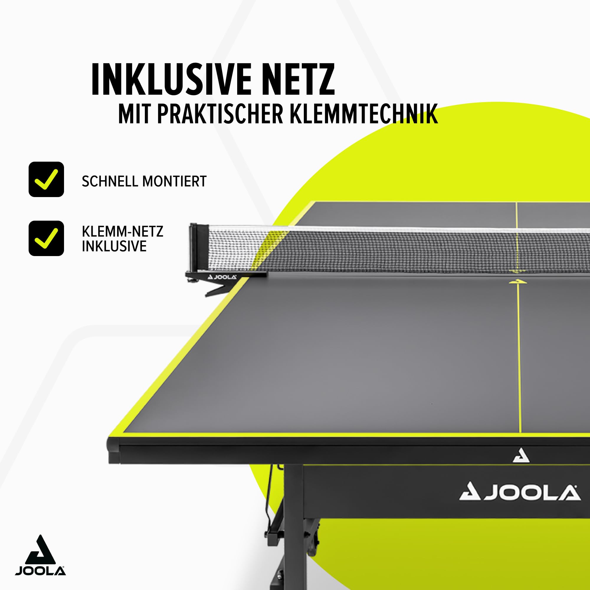 JOOLA Tischtennisplatte Inside - Tischtennistisch Indoor, klappbar, robust, platzsparend - Schneller Aufbau - inklusive Netz