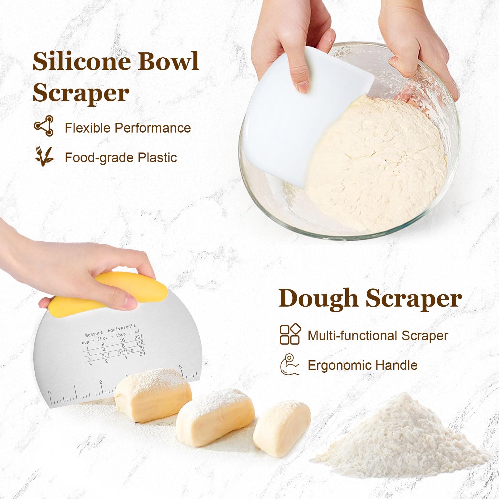 SHANNA GäRköRbchen, GäRkorb 15 Teilig, Sauerteig Starter Set, Brot Backen, GäRköRbchen Oval und Runde, Brot Backen ZubehöR, sauerteig set FüR Professionelle und HäUsliche BäCker