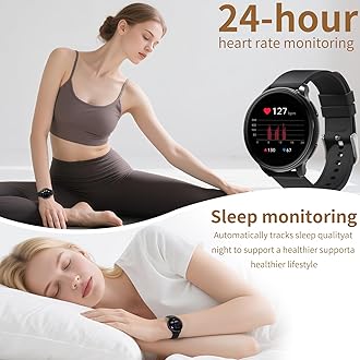 Smart Watch for Men Women Fitness Tracker with 100+ Sport Modes,Activity Trackers for iOS/Android Waterproof/Heart Rate/Sleep/Steps Monitor/Pedometer Monitor Monitor (Black)