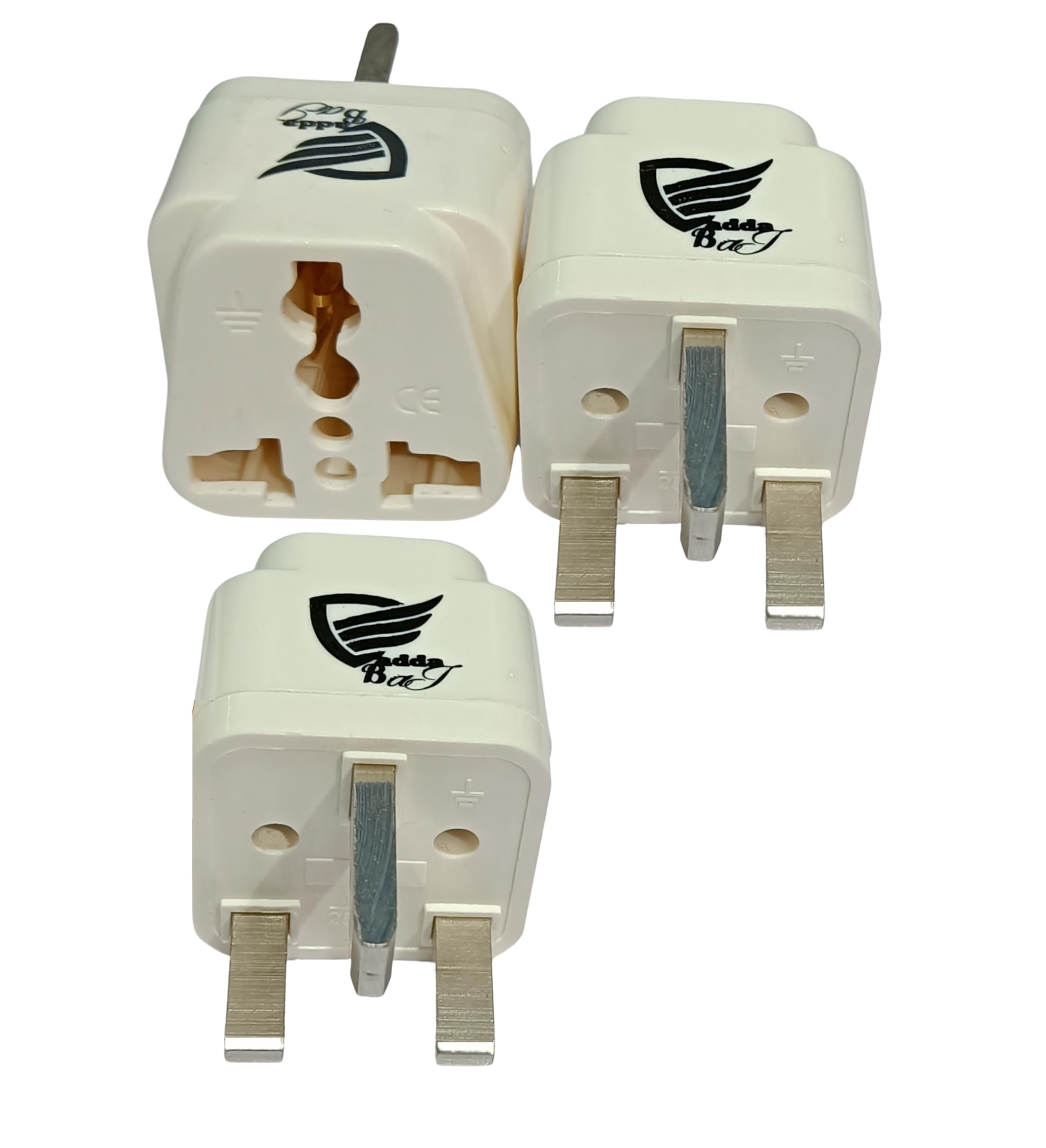 Vadda Bai India to UK Converter Plug - Type G Travel Adapter for UK, UAE, Hong Kong, Dubai, Singapore, Malaysia, Ireland - 13A 250V - White, Pack of 3 (B099QQ5CGD) Amazon Price History, Amazon Price Tracker