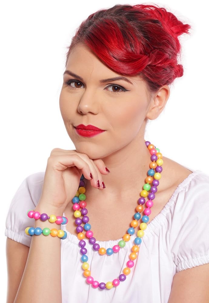 ◇VINTAGE HOLLYWOOD◇ Pop Color Beads n Pearl Necklace_VH227 ◇VINTAGE HOLLYWOOD◇ Pop Color Beads n Pearl Necklace_VH227