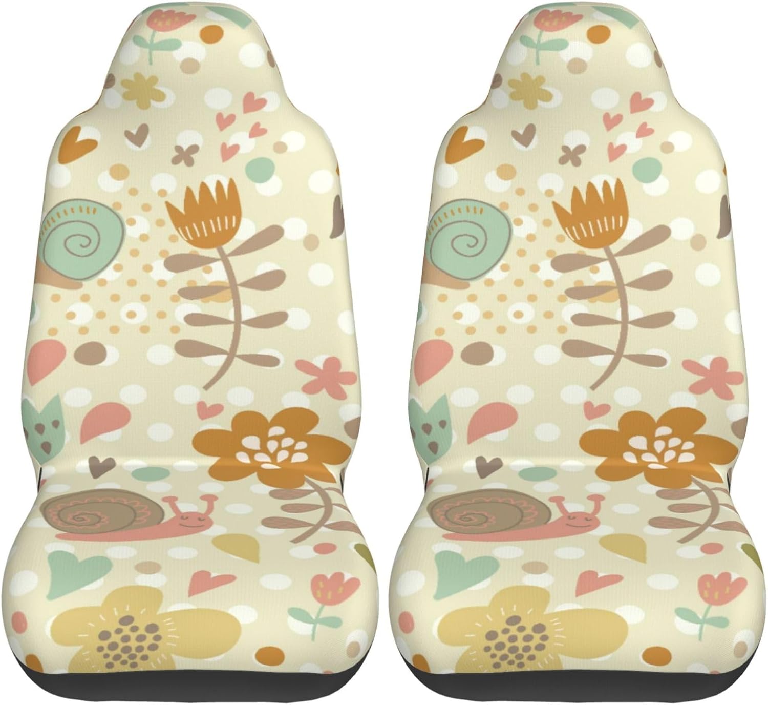 Snails Car Seat Covers 2-Pack - Fit for Sedans, Trucks, Suvs, Automotive Seat Protectors with Reinforced Stitching