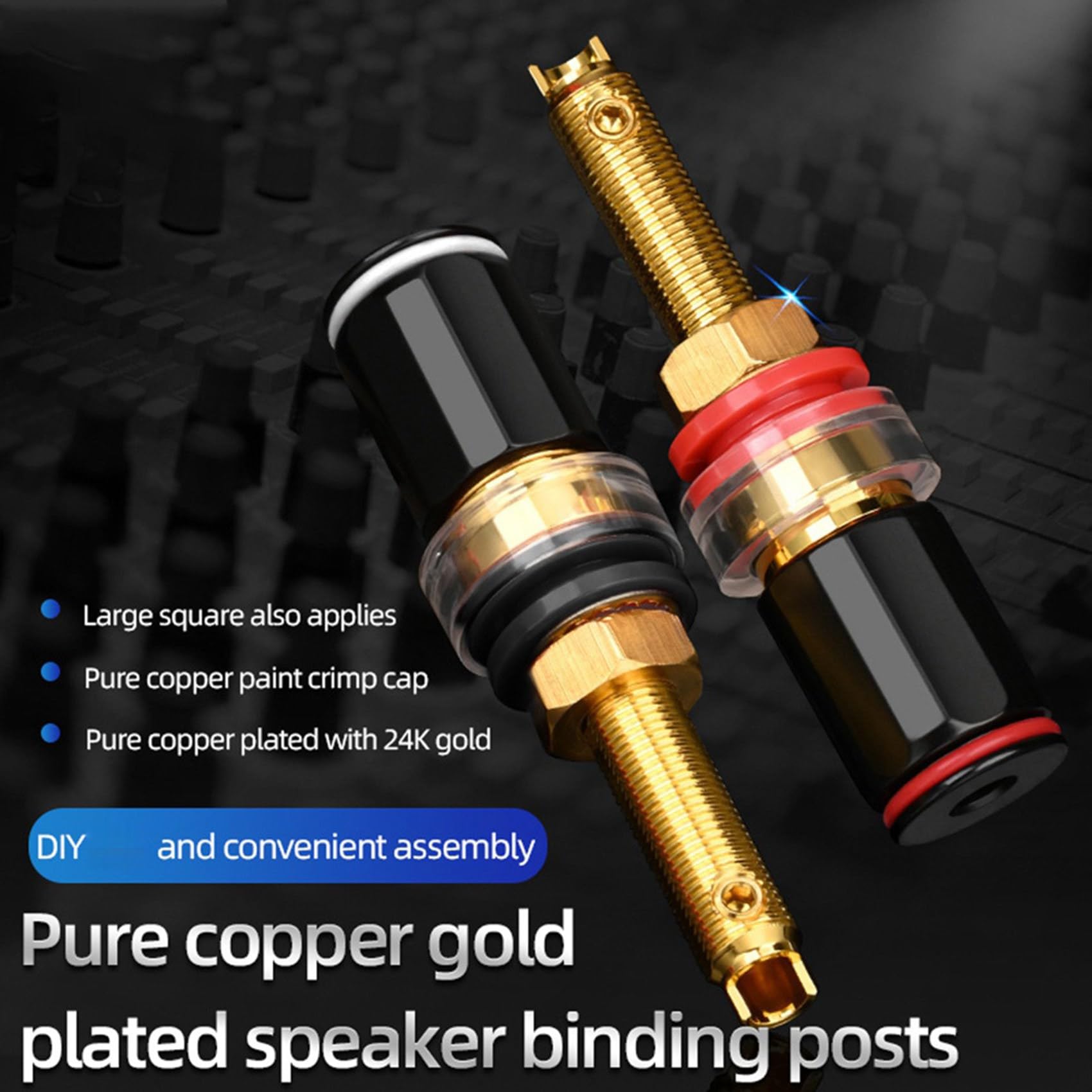 20 PièCes Borne de Liaison de Haut-Parleur Hifi Connecteur D'Amplificateur Plaqué Or en Cuivre Pur pour Prise Banane