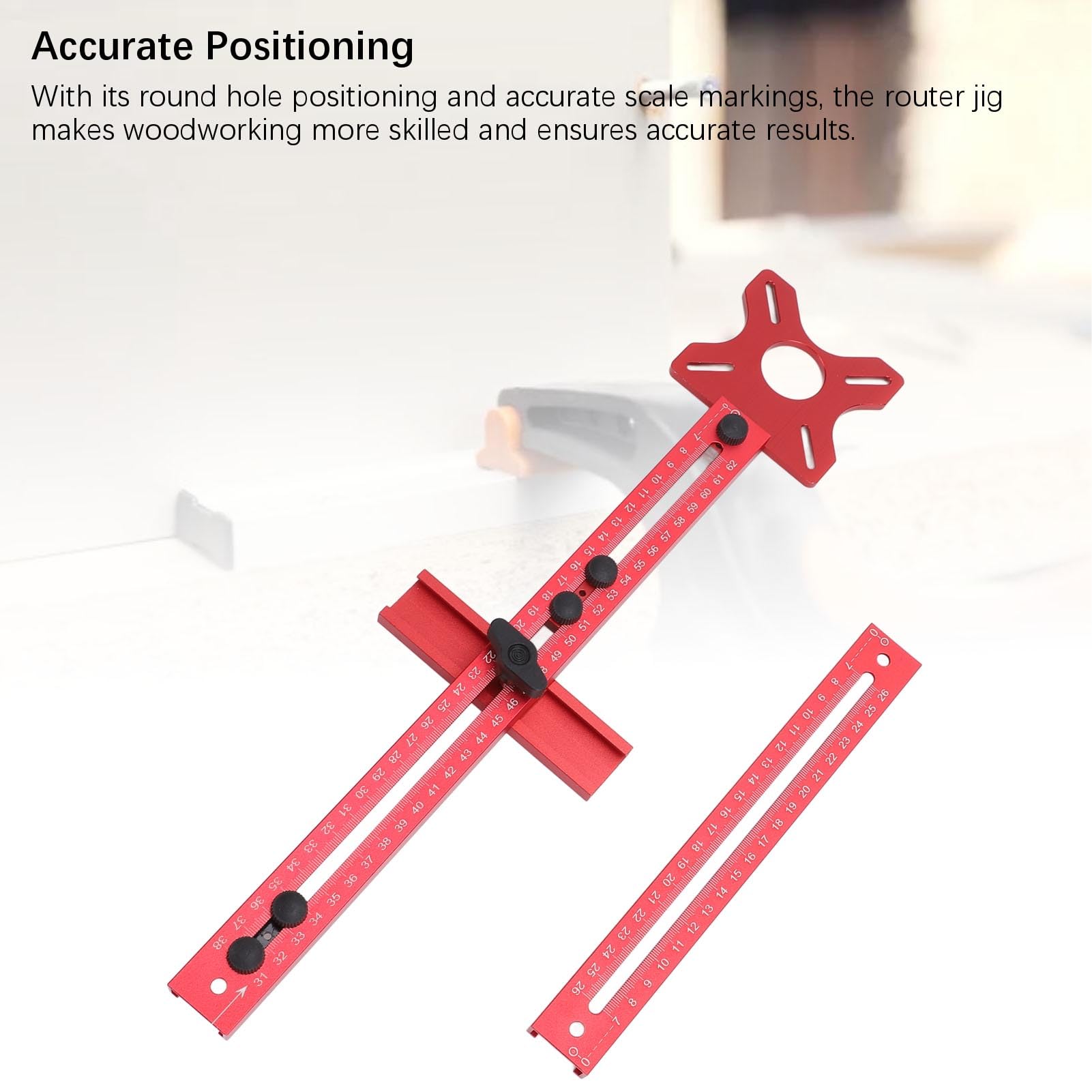 Jig de Corte de Círculo de Aleación de Aluminio para Carpintería de Carpintería, Guías de Enrutadores de Carpintería, Herramienta de Carpintería de Precisión, Recorte y Surcos