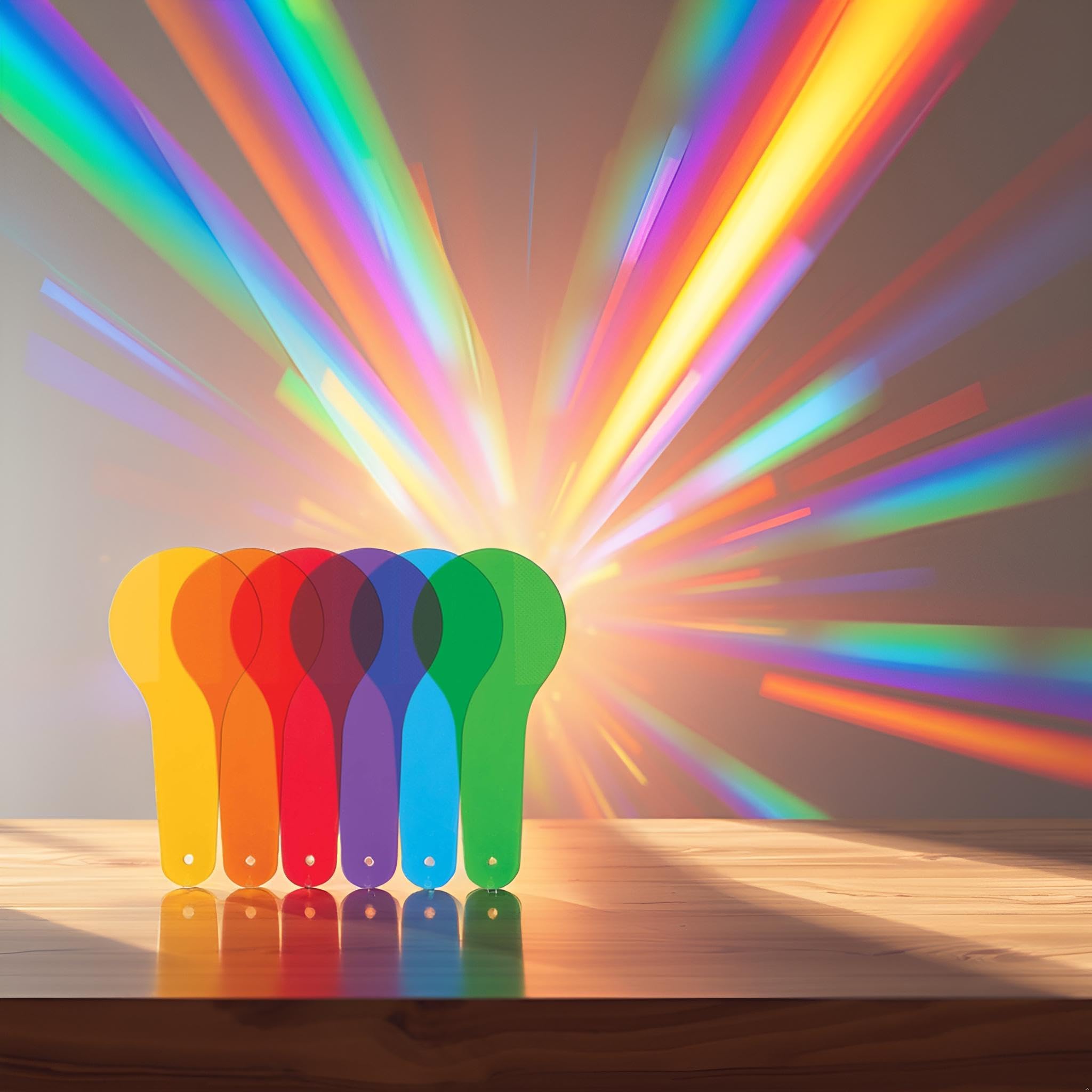 6 Farbpaddel Transparent – Montessori Lernspielzeug Für Farbenlehre, Optik-Experimente, Kunst & Wissenschaft