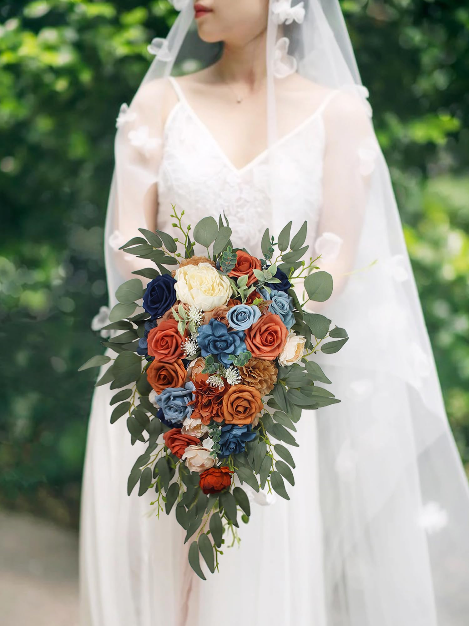 burnt orange and navy blue dress Zapaka Women Blue Floral Wedding Party Guest Dress A Line Sweetheart Strapless Pleated Long Maxi Bridesmaid Dress, Blue Floral / US4