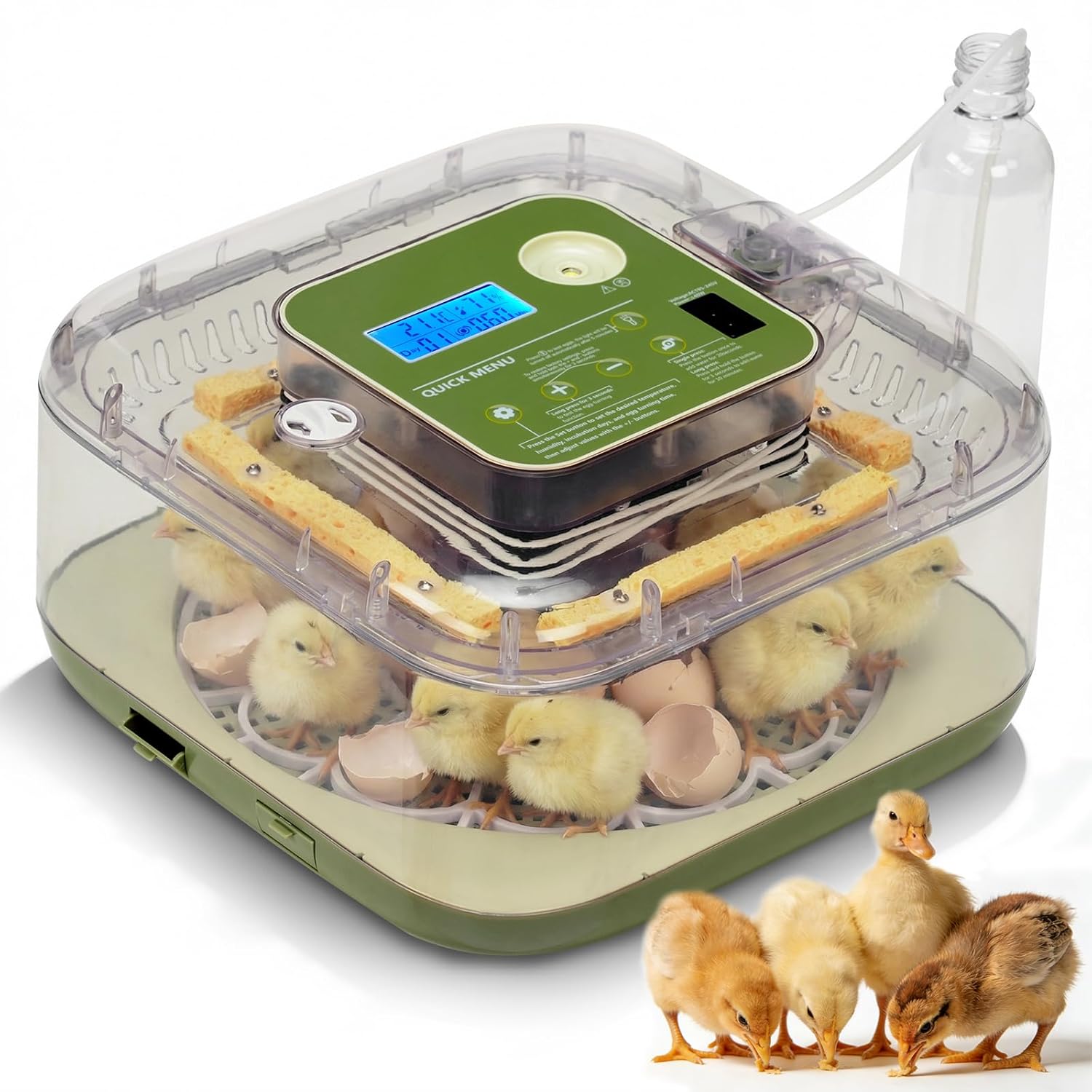 Winado Incubators for Hatching Eggs, 12 Egg Incubator with Automatic Egg Turning, Temperature & Humidity Control, Egg Candler, Automatic Water Filling and Day Counter for Eggs Hatching