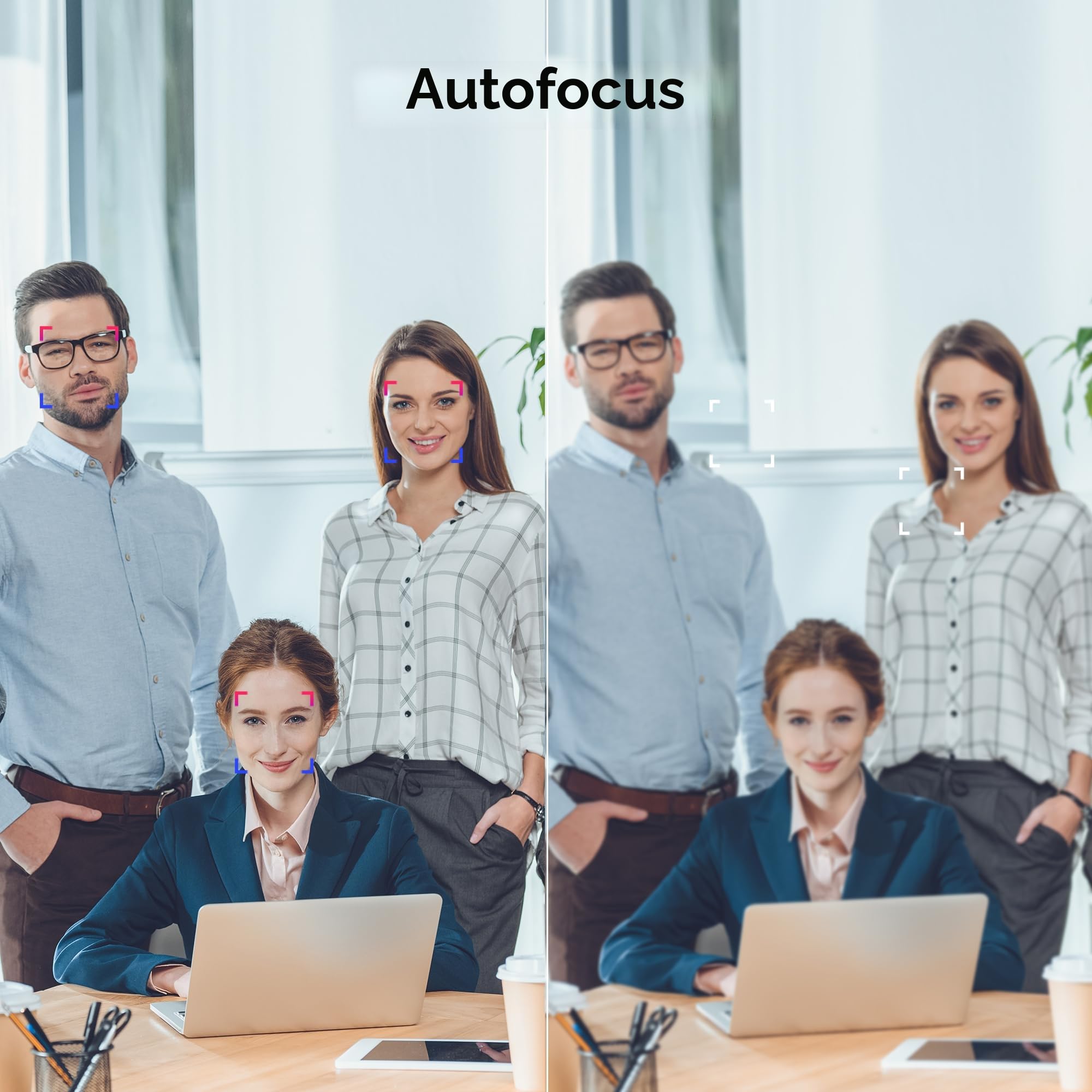 W4DS 2K Webcam, HD Webcam PC con Microfono, Autofocus, 78° View, Plug&Play, Microfono Riduzione Rumore, Protezione della privacy, USB Webcam per Videochiamate, Conferenza, Studio e Streaming