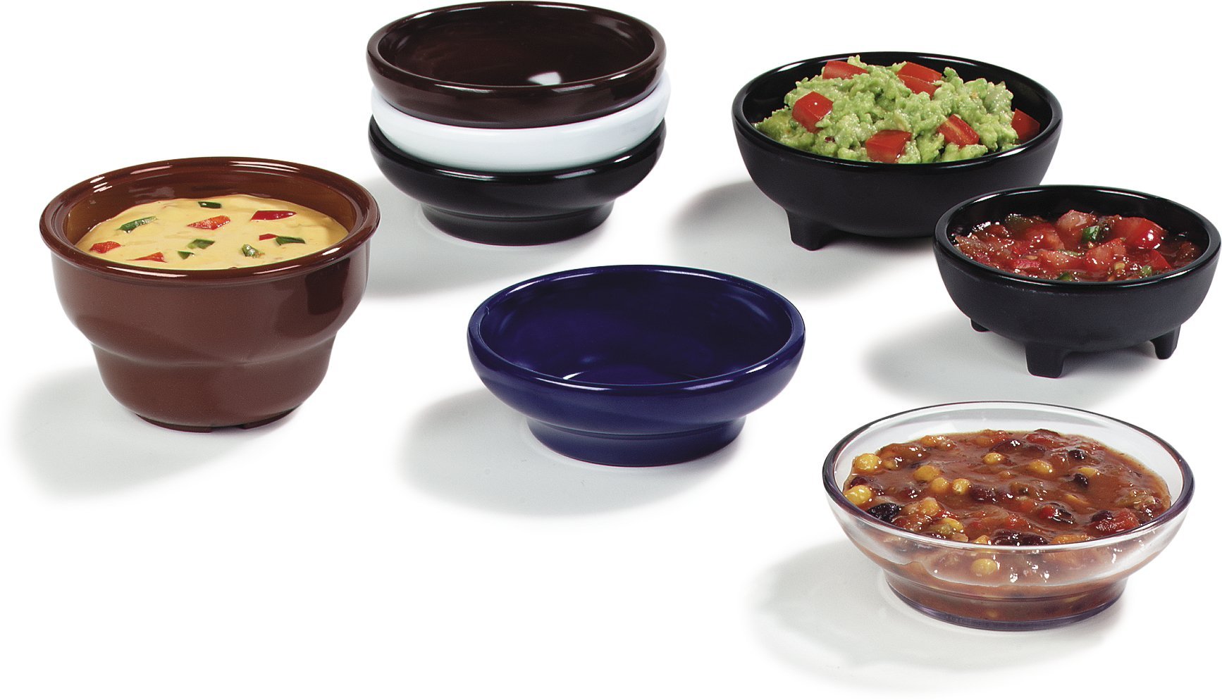 Carlisle 087803 Melamine Molcajete Ramekin, 8 oz Capacidad, Negro (Caja de 48)