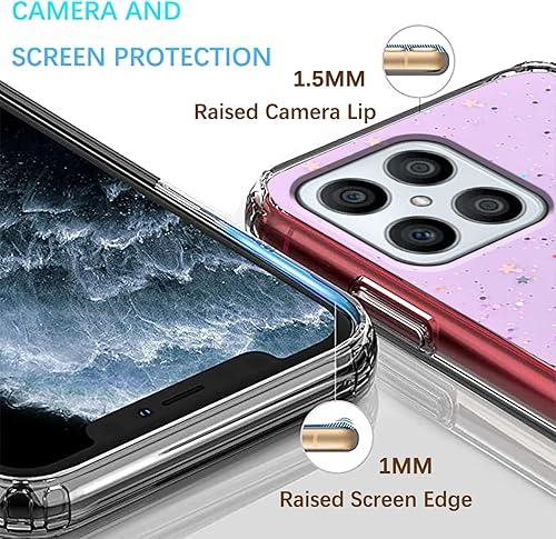 Miniatura 9 de Funda compatible con Honor X8 con purpurina verde transparente, para Honor X8, funda de silicona transparente de TPU suave, para mujeres y niñas, a