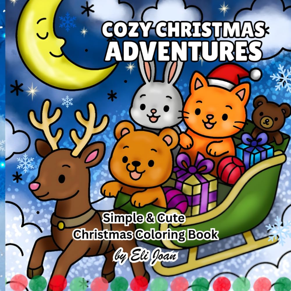 Cozy Christmas Adventures: A Whimsical Animal Coloring Book for Adults |: Festive Holiday Scenes Winter Cottages & Heartwarming Moments to Relax and Celebrate the Season