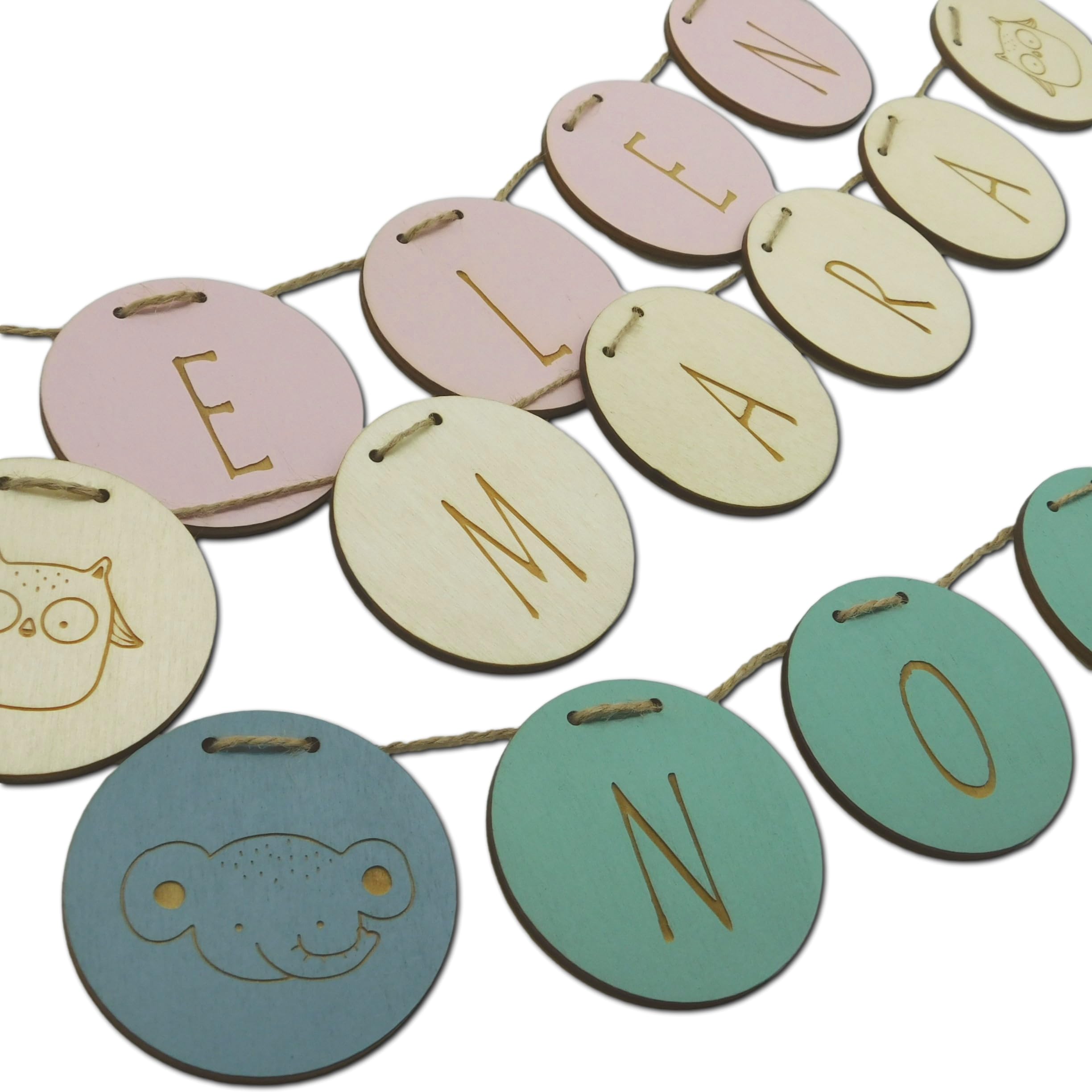 7cm Holzwimpel, Kinderzimmerdeko, Taufgeschenk, Geburtsgeschenk, Hochzeitsdeko (Wimpel E)