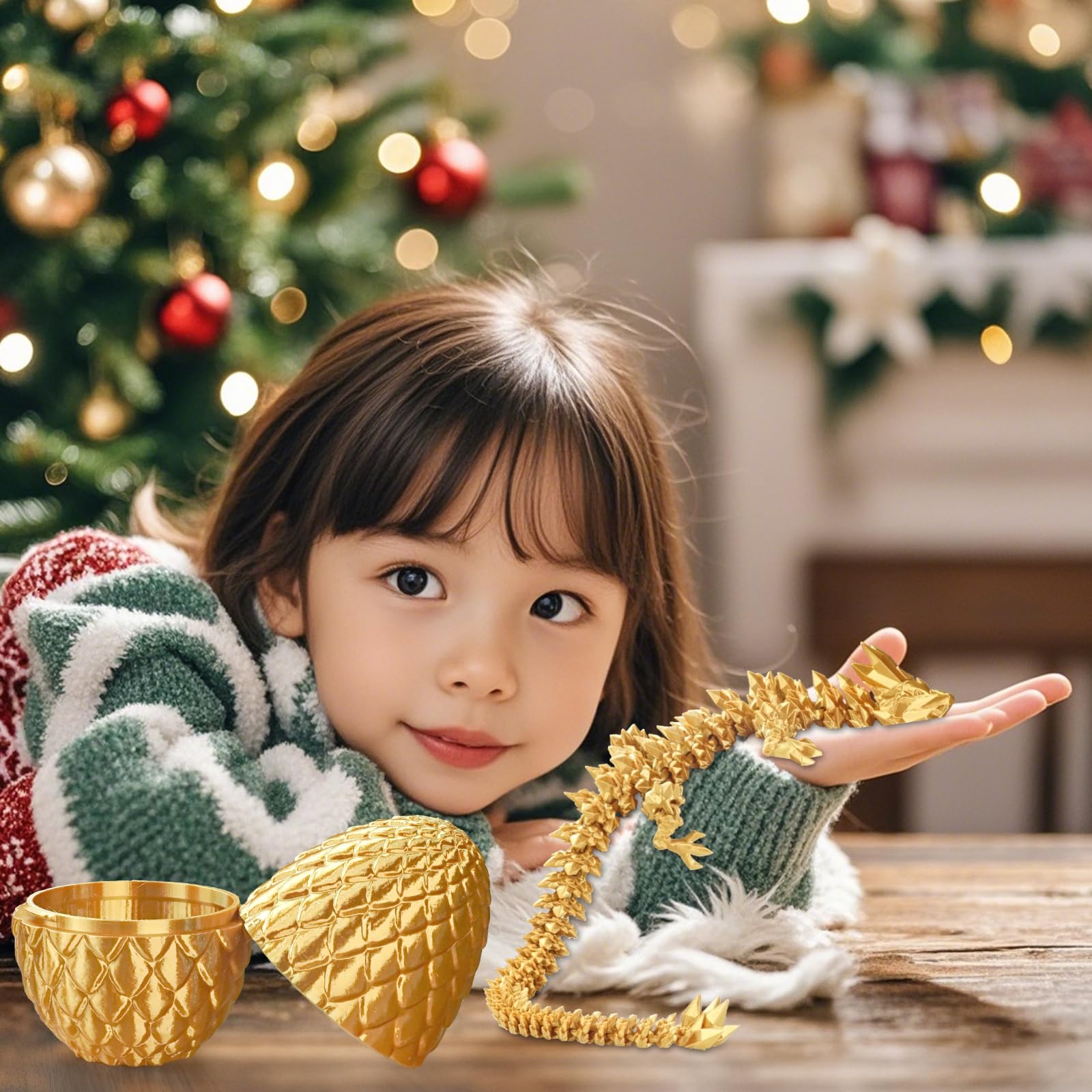 Surprise Dragon Egg with Dragon Inside, Gifts for Kids and Adults 3D Printed Fidget Toy, Ideal for Christmas Easter - Image 2