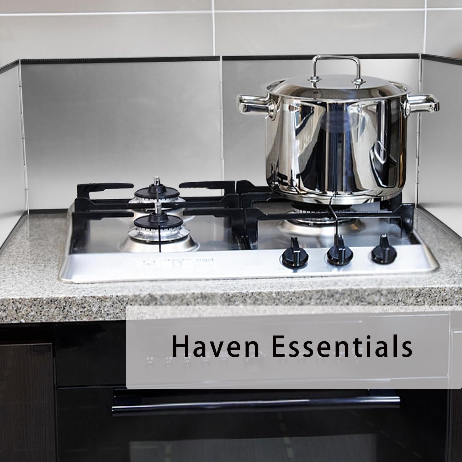 4-Side Splatter Guard for Stove, 29.9x11.6x11.8 Inch Foldable Grease Shield, Nonstick Oil Splash Protector for Gas Range, Kitchen Wall & Cooking Safety (1)