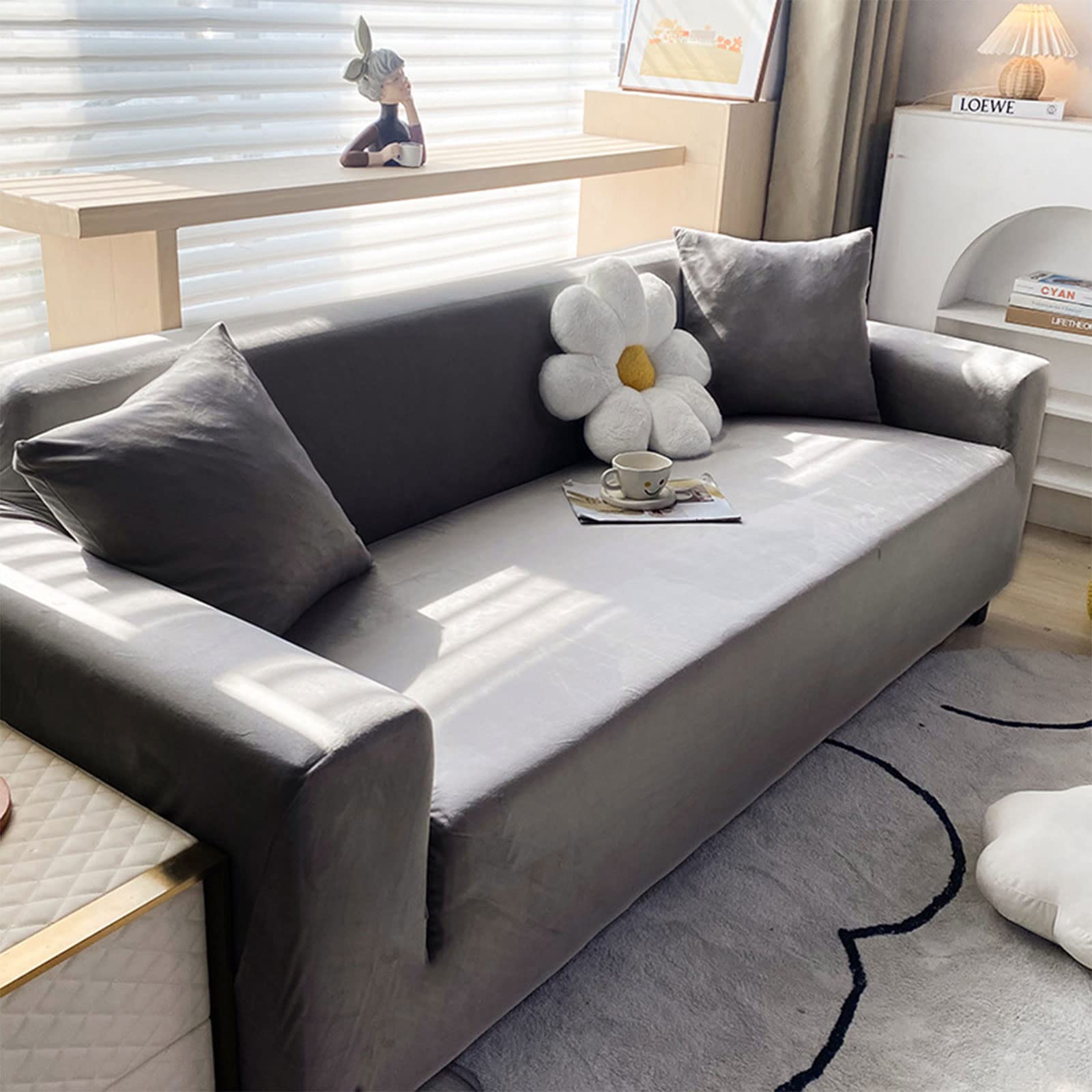 ENAPY Sofa Cover Couch Covers Stretch Sofa Slipcover Sofa Protector Covers Couch Sofa Cover Furniture Protector Soft With Elastic Bottom Machine Washable