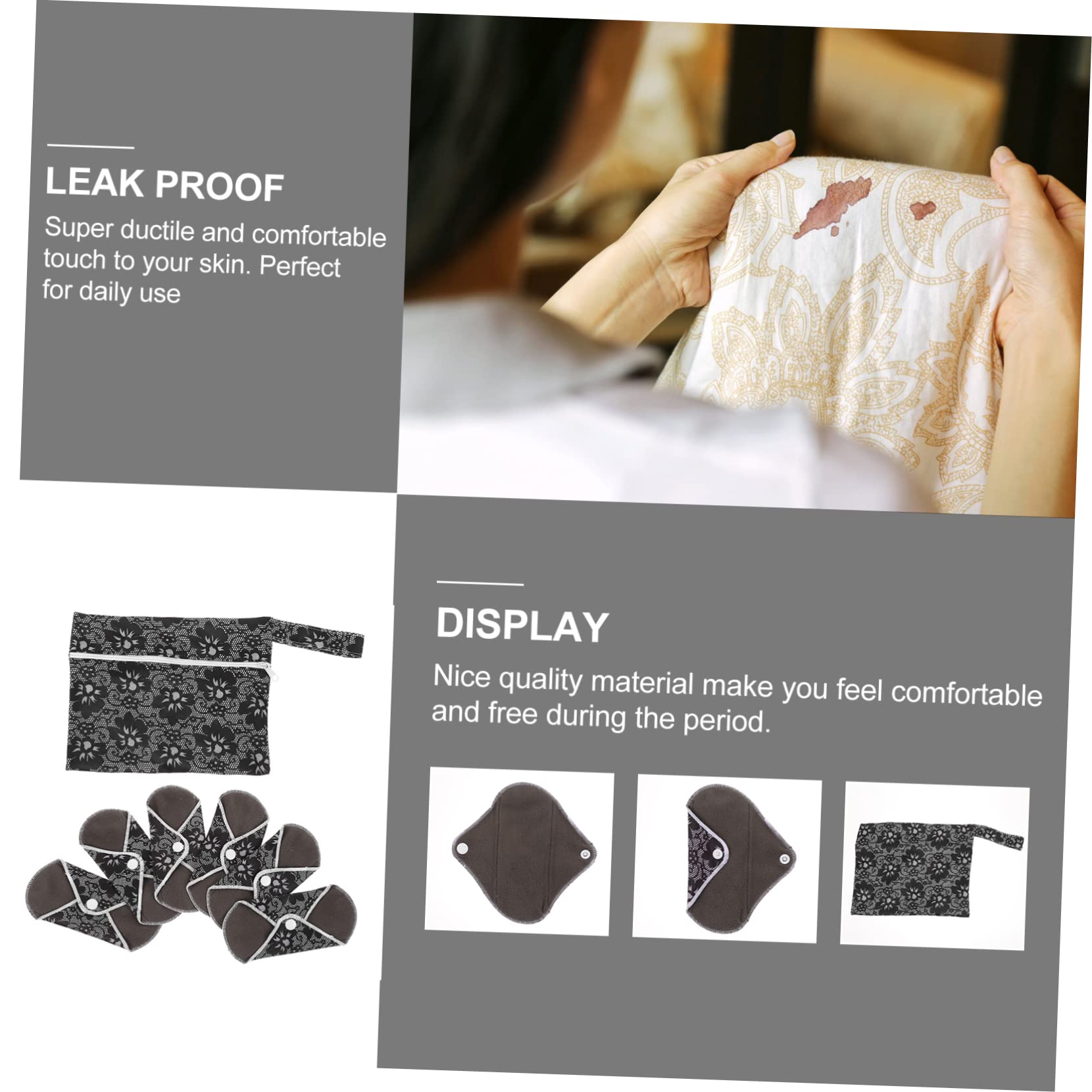 minkissy Piezas juego de toallas tía cuecas menstruales Toalla sanitaria reutilizable paño sanitario trajes de mujer almohadilla menstrual de bambú toallitas intimas lavable Toalla tía