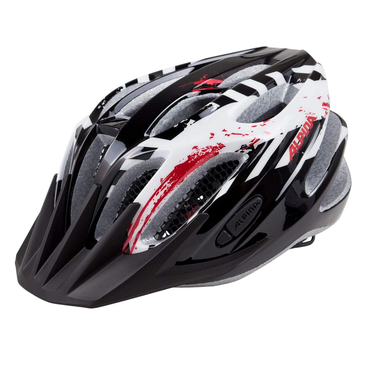 ALPINA Tour 2.0 Fahrradhelm, Black-White-Red, 58-62 cm