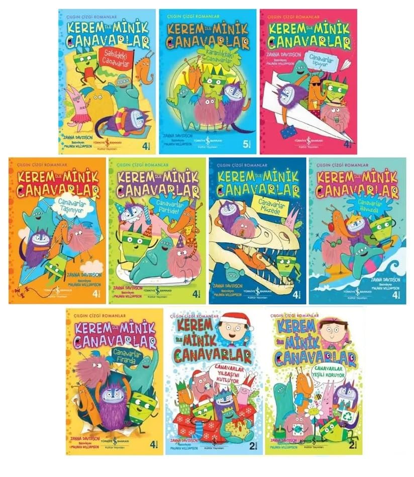 kerem ile minik canavarlar çizgi roman serisi 10 kitap set /…